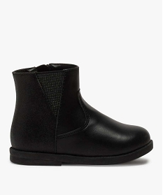 boots bebe fille zippes unis a contrefort paillete noir bottes et chaussures montantesA017101_1