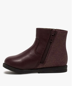boots bebe fille zippes unis a contrefort paillete violet bottes et chaussures montantesA017201_3
