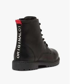 boots garcon unies avec tirette contrastee noirA025201_4