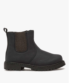 GEMO Boots garçon façon Chelsea avec semelle crantée Noir