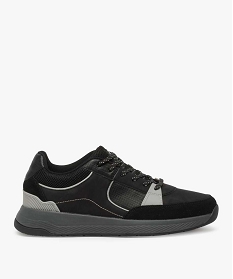 baskets homme style skateshoes multimatieres a lacets noirA031701_1