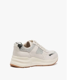 tennis femme a lacets avec details metallises et talon compense blanc baskets et tennisA036901_4