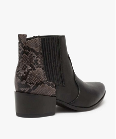 boots femme a talon et motif animalier noir bottines et bootsA043401_4