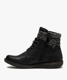 boots femme zippes a col rembourre et doublure douce noir chaussures confortA045601_3