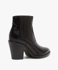 boots femme style santiag a col elastique et bout pointu noirA048901_4