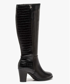 bottes femme bi-matieres avec zip decoratif sur la tige noirA051201_4