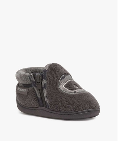 chaussons bebe garcon semi-montants zippes - isotoner gris chaussonsA052701_2
