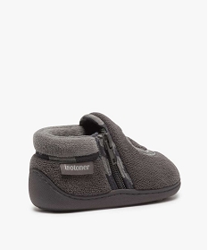 chaussons bebe garcon semi-montants zippes - isotoner gris chaussonsA052701_4