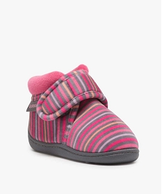 chaussons bebe fille bottillons a scratch - isotoner multicolore chaussonsA052801_2