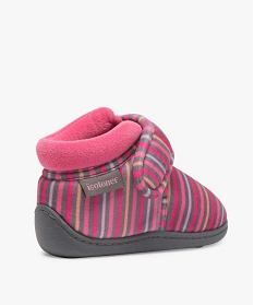 chaussons bebe fille bottillons a scratch - isotoner multicolore chaussonsA052801_4
