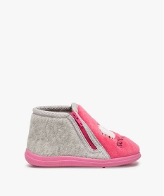 GEMO Chaussons bébé fille zippés avec licorne brodée – Mieux Gris