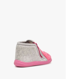 chaussons bebe fille zippes avec licorne brodee - mieux grisA053201_4
