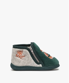 GEMO Chaussons bébé montants en velours avec renard brodé gris standard