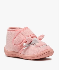 chaussons bebe fille bottillons en forme de chat - mieux roseA053601_2