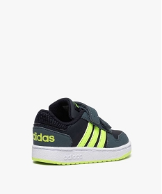 baskets bebe garcon avec bandes fluo - adidas hoop 2.0 bleuA064401_4