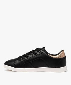 baskets femme unies a lacets avec details girly - kappa noir baskets et tennisA074001_3