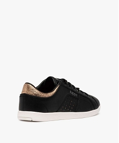 baskets femme unies a lacets avec details girly - kappa noir baskets et tennisA074001_4