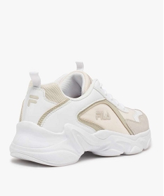 baskets femme a semelle epaisse look dad shoes - fila avec detail verni au talon blanc baskets et tennisA074101_4