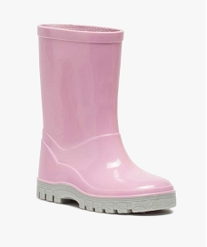 bottes de pluie bebe fille unies a semelle crantee roseA075501_2