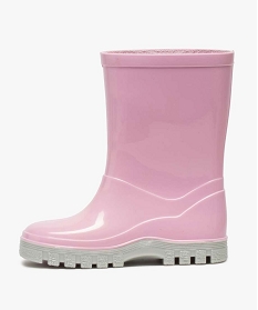 bottes de pluie bebe fille unies a semelle crantee roseA075501_3