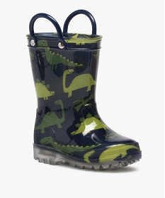 bottes de pluie bebe garcon a anses imprimees dinosaures bleuA075601_2