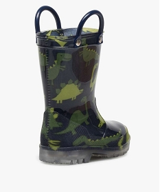 bottes de pluie bebe garcon a anses imprimees dinosaures bleuA075601_4