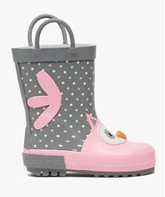 bottes de pluie bebe fille a anses motif chouette en relief gris bottes de pluie et apres-skiA075701_1