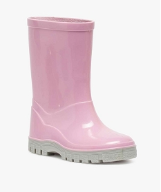 bottes de pluie fille unies a semelle crantee contrastante roseA076001_2