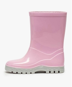 bottes de pluie fille unies a semelle crantee contrastante roseA076001_3