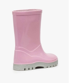 bottes de pluie fille unies a semelle crantee contrastante roseA076001_4