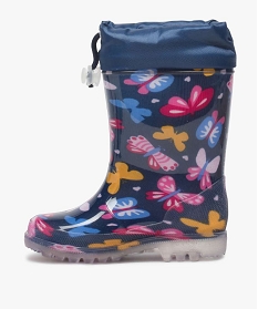 bottes de pluie fille avec motifs papillon et col ajustable bleu bottes de pluie et apres-skiA076401_3