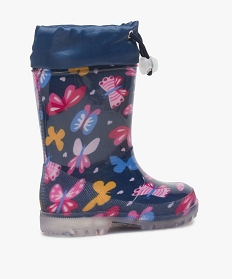 bottes de pluie fille avec motifs papillon et col ajustable bleu bottes de pluiesA076401_4