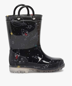 bottes de pluie garcon avec motifs de l’espace noir bottes de pluie et apres-skiA076701_1