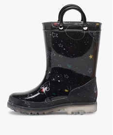 bottes de pluie garcon avec motifs de l’espace noir bottes de pluie et apres-skiA076701_3