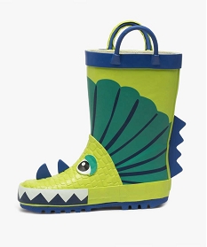 bottes de pluie garcon a anses motif dinosaure en relief vertA076801_3