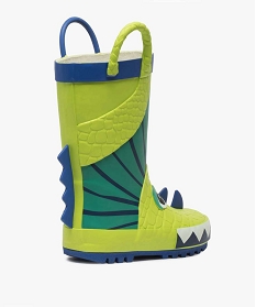 bottes de pluie garcon a anses motif dinosaure en relief vertA076801_4