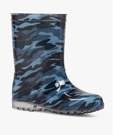 bottes de pluie garcon motif camouflage bleuA077101_2