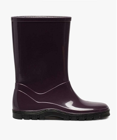 bottes de pluie fille unies a semelle crantee contrastante violet bottes de pluie et apres-skiA077201_1