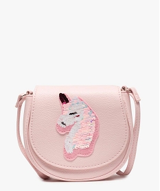 sac fille avec rabat a motif licorne en sequins reversibles rose standardA078401_2