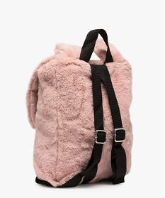 sac a dos fille maille peluche avec oreilles en relief rose sacs bandouliereA078901_2