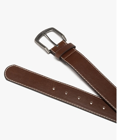 ceinture homme avec large boucle en metal vieilli marron vifA080601_2