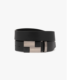 ceinture unie avec boucle plate fantaisie homme noir standardA081301_3