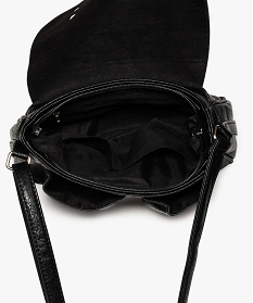sac femme forme cartable avec double fermeture aimantee noir sacs