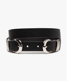 ceinture femme a deux boucles et passants en metal noir autres accessoiresA090101_1