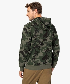 sweat homme a capuche en jersey molletonne imprime camouflage imprime sweatsA092601_3