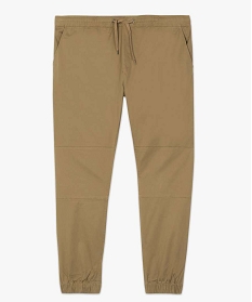 pantalon homme en toile avec taille et bas elastiques beigeA096601_4