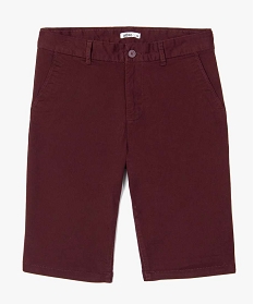 bermuda homme en toile extensible 5 poches coupe chino rouge shorts et bermudasA097701_1