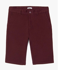 bermuda homme en toile extensible 5 poches coupe chino rouge shorts et bermudasA097701_2