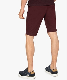 bermuda homme en toile extensible 5 poches coupe chino rouge shorts et bermudasA097701_3