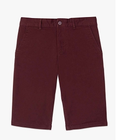 bermuda homme en toile extensible 5 poches coupe chino rouge shorts et bermudasA097701_4